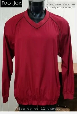 Jaqueta pulôver golfe vento FJ FootJoy Performance manga longa gola V tamanho G *Nota - Imagem 1 de 4