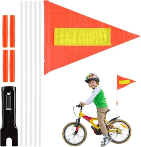 Bike Flags with Pole for Safety, Bicycle Safety Flag with Reflective Stripes, 6 - Picture 1 of 9