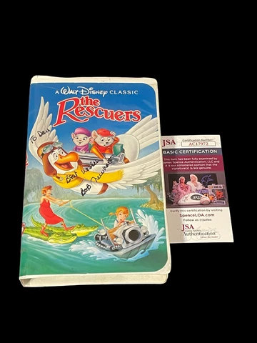 Bob Newhart Disney The Rescuers Bernard Voice Signed Autograph VHS JSA COA Cover