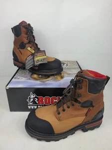 (NEW) Rocky Elements Dirt Work Steel Toe Brown Boots RKYK076 Men's 11W - Picture 1 of 10