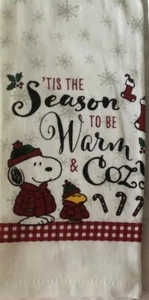 Peanuts ~ Snoopy & Woodstock ~ "warm & gemütlich" ~ ein Handtuch ~ 16 "x 26" ~ NEU ~ KOSTENLOSER VERSAND. - Bild 1 von 2