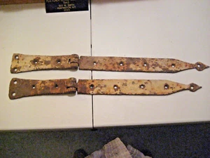 Early Iron handwrought strap hinges - Picture 1 of 2