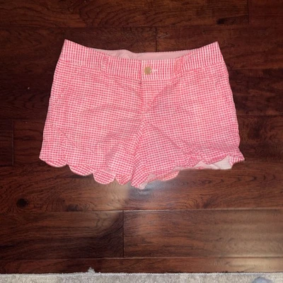 Pantalones Cortos Lilly Pulitzer Buttercup 10 Blanco Rosa A Cuadros Foto 1 de 4