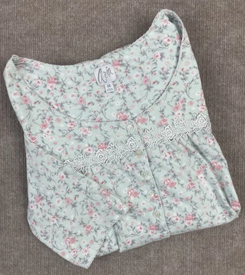 Aria Women’s Nightgown Floral Pink Green 3/4 Sleeves Cottagecore Medium - Image 1 of 4