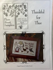 Plum Street Samplers- Thankful for Thee Chart - Picture 1 of 2