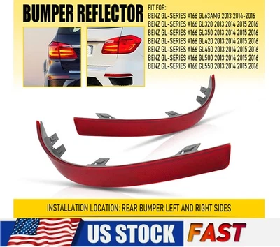 Pair Rear Bumper Reflector For Mercedes-Benz GL X166 GL350 GL550 GL450 2013-2016 - Image 1 of 4