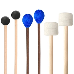 3 Pairs Blue Hard Yarn Head Keyboard Marimba Mallets,Black Rubber Bell Mallet... - Picture 1 of 8