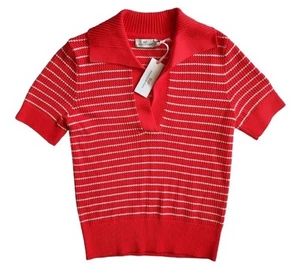 Vineyard Vines Short Sleeve Polo Collar Sweater Stripe Size Medium NEW NWT - Picture 1 of 14