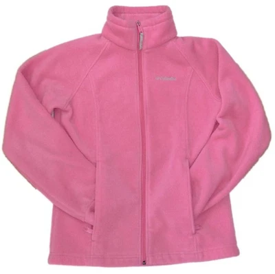 COLUMBIA Girl's 14 / 16 FULL ZIP FLEECE JACKET Pink  MINT - Image 1 of 3