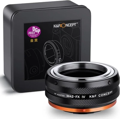 K&F Concept Adapter M42-FX mit M42 Objektiv to Fujifilm X-Mount-Kameragehäuse DE