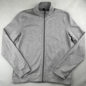 BOSS Hugo Boss Jacket Men M Gray Full Zip Mock Neck Athleisure Casual Preppy New - Picture 1 of 9