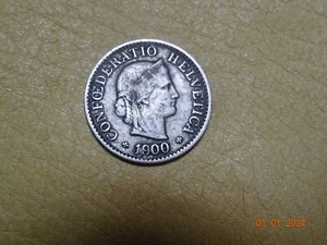 Confoederatio Helvetica 1900 B Switzerland Coin - Picture 1 of 2