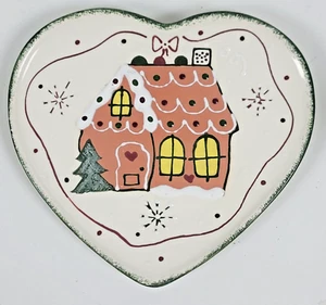 Gingerbread House ~ Heart Decorative Plate Dish ~ Frankoma Designs - Picture 1 of 6