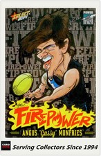 2014 AFL Champions Laserfoil Firepower Caricature FC42 Angus Monfries (P. Adel)