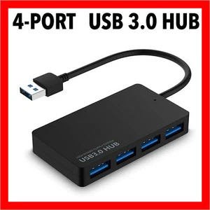 Multi USB 3.0 Hub 4 Port High Speed Slim Compact Expansion Portable Splitter - Picture 1 of 14