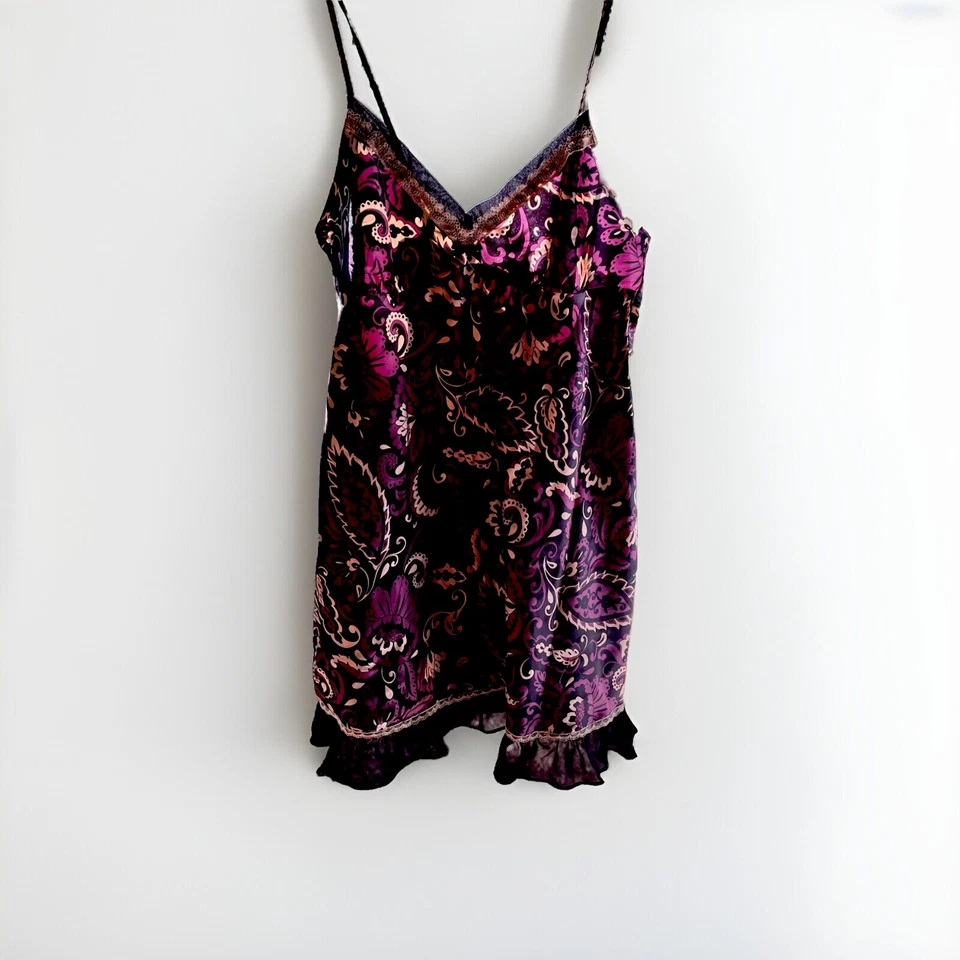 Camisón corto satinado APT 9 Intimates para mujer púrpura negro floral talla M Foto 1 de 4