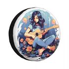 Girl Playing Guitar 16 inch Spare Tire Cover Wheel Protectors Weatherproof Wheel