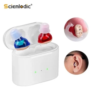 1 Pair Rechargeable Digital Hearing Aids In-Ear Invisible Sound Voice Amplifier - Picture 1 of 10