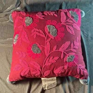 Pink and Purple Floral Throw Pillow - Picture 1 of 4