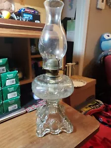 M. B. Co. NY Glass & Iron Oil or Kerosene Lamp ANTIQUE 1905 RADIANT GLASS BURNER - Picture 1 of 11