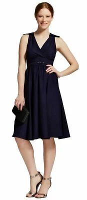 ¡Deja de mirar fijamente! Vestido para mujer Nadine con cinturón (8, azul marino) envío gratuito nuevo  Foto 1 de 4