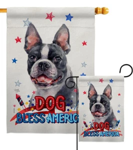 Patriotic Boston Terrier Garden Flag Animals Dog Decorative Gift Yard Banner - Picture 1 of 19