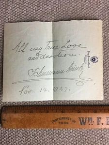 Ernestine Schumann-Heink Auténtico Autógrafo Firmado Estacionario Cantante de Ópera 1927 - Imagen 1 de 6