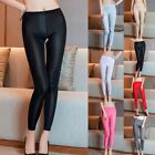Womens See-Through Trousers Pants Crotch Sheer Skinny Fitness Leggings