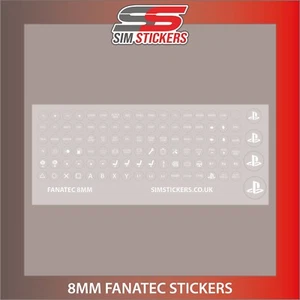 KLAR/WEISS Fanatec 8mm Aufkleber für verschiedene Simulator Wheel/Button Box - Bild 1 von 2