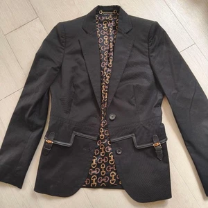 Gucci Black Tailored Suit Jacket Polyester Chain Lining Used Japan - Picture 1 of 8