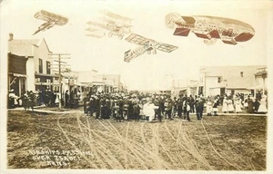 1911 Isabel Kansas Fantasy Airships Barber County people RPPC Postcard 25-6720 - Imagen 1 de 2