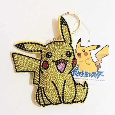 Pikachu Pokemon Mascotte Peluche Portachiavi Kirakira Strass Nintendo Anime G... - Immagine 1 di 4