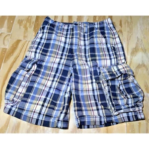 The Children's Place Boys Size 12 Multicolor Plaid Adjustable Waist Shorts Stain - Picture 1 of 8