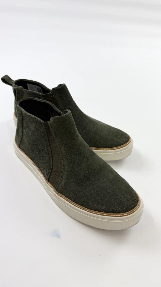 TOMS Shoes Womens Size 9 Olive Green Suede Slip-On Chelsea Mid Sneakers Ankle - Image 1 of 4