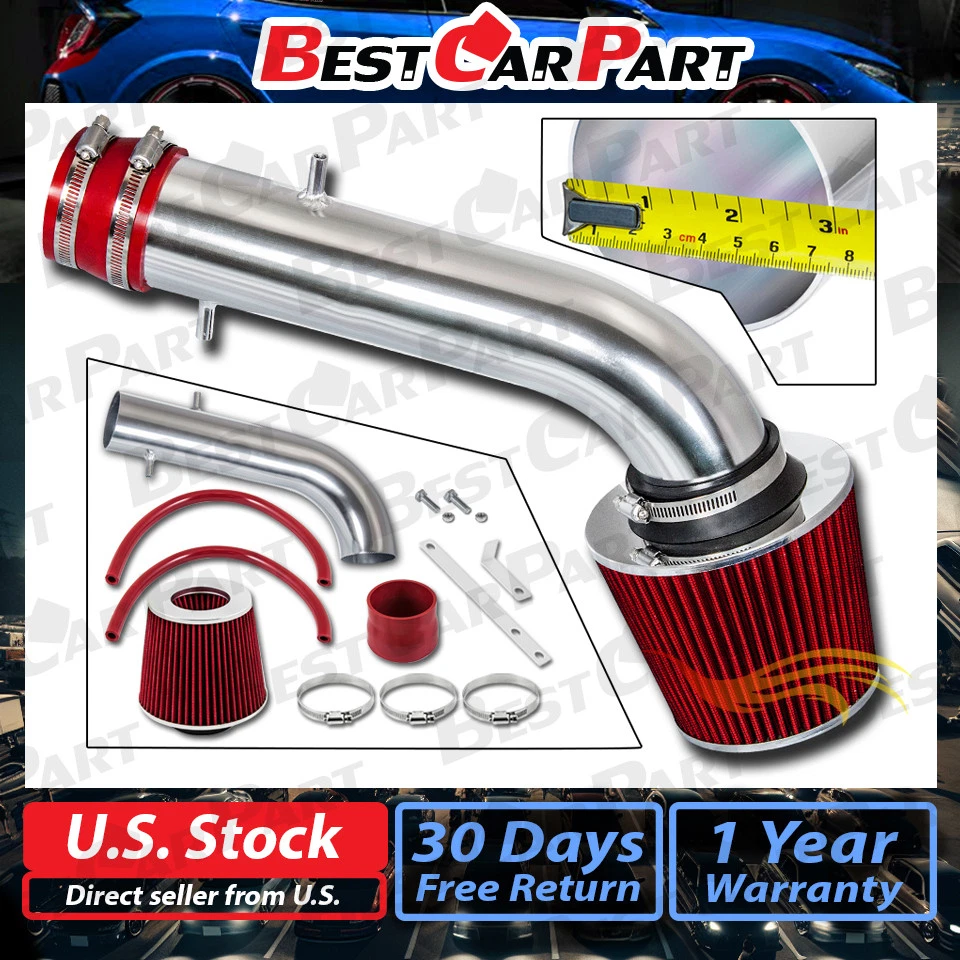 BCP ROJO 95-02 Honda Accord V6 2.7/3.0L Ram Kit de inducción de admisión de aire + filtro Foto 1 de 4