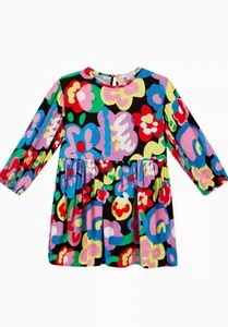 $140 Stella McCartney Kids Girls' Black Flowers & Shapes Dress Size 8 - Picture 1 of 8