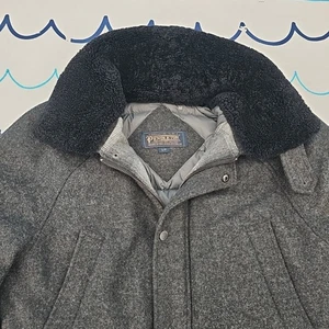 Pendleton Mens Windham Wool Coat Down Lined Removable Shearling Collar Sz S  - Picture 1 of 8