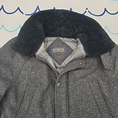 Pendleton Mens Windham Wool Coat Down Lined Removable Shearling Collar Sz S  - Image 1 of 4