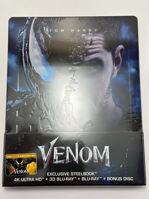 VENOM STEELBOOK 4K UHD + 3D + Blu-Ray + Bonus Filmarena FAC Limited Edition #5A - Image 1 of 4