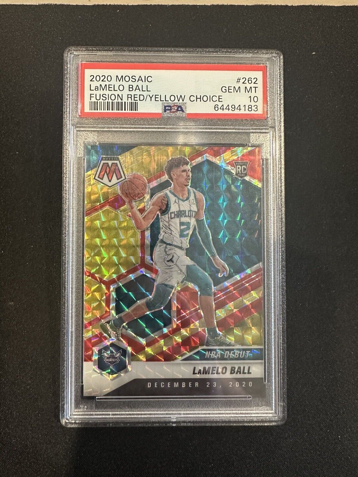 2020 Mosaic Lamelo Ball Fusion Red Yellow Choice #262 /88 PSA 10 Rookie