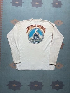 Vintage 70s long sleeve henley t shirt buffalo express distressed grunge XL - Picture 1 of 13