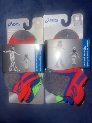 Paquete de 6 calcetines deportivos ASICS Quick Lyte Cushion corte bajo rojos para jóvenes niños ZK2362-23 Foto 1 de 3