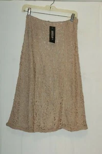 Gonna Lafayette 148 nuova con etichette taglia 4 brandy nastro pergamena $ 598 donna - Foto 1 di 12