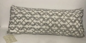 Künstlerische Akzente Weihnachten bestickt Perlen dekoratives Coussin Kissen 10”x 22” - Bild 1 von 12