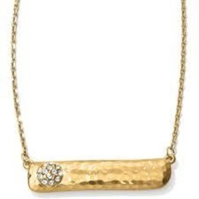 Новый с Ярлыками Brighton BILBAO позолоченный бар ожерелье кованый двусторонний кристалл Рекомендуемая розничная цена производителя $48 - Изображение 1 из 2