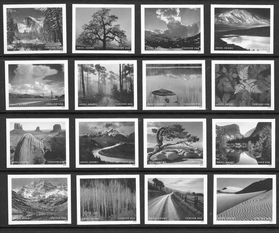 Scott #5854q-ag IMPERFORATE (NO DIE-CUT) Ansel Adams, 16 SINGLES, MNH--SOLD OUT! - Image 1 of 1