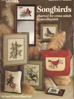 Songbirds Counted Cross Stitch Pattern Book Leisure Arts Carol Wilson Mansfield - Image 1 of 2