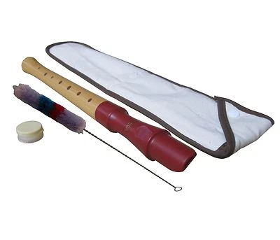 BLOCKFLÖTE_SCHULFLÖTE_ROT_C-SOPRAN_Holz/Plastik_deutsche Griffweise+Tasche_MSA - Bild 1 von 2
