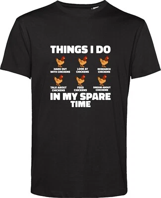 Things I Do In My Spare Time T Shirt Hang Out With Chickens Chicken Lovers Top - Image 1 of 2