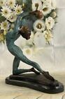 Belle statue acrobate vintage déco française bronze nu femme gymnaste LTD EDITION